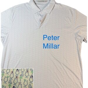 Peter Millar Featherweight UPF 50+ Polo Shirt Cocktail Print L
